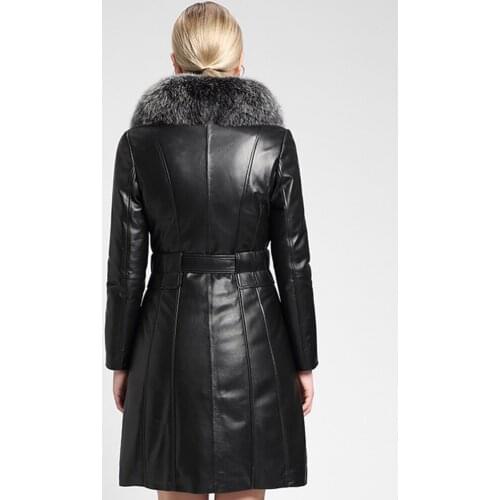 Leather Genuine Jacket Natural Fox Fur Collar Down Jacket Winter Jacket Women 100% Real Sheepskin Coat Korean Jackets MY s