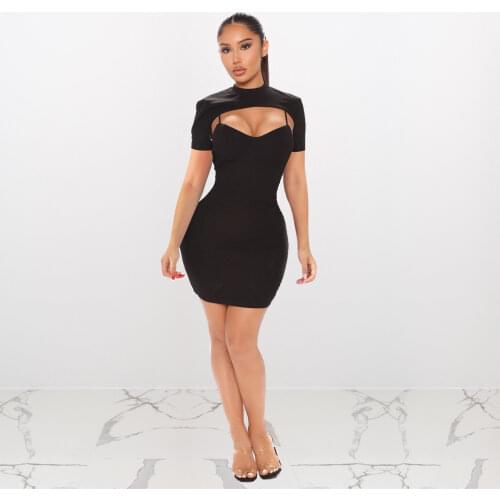 2021 New Womens Wear Sexy New Suspender Skirt Blouse Sexy Hollow Dress Slim Two Piece Set