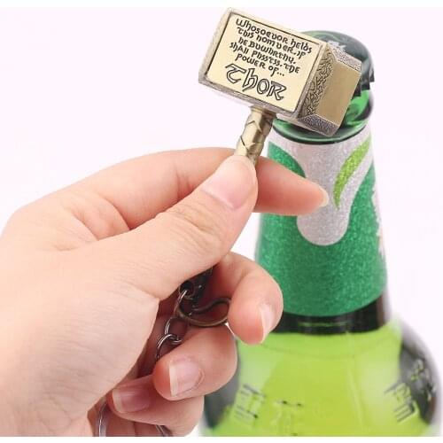 Beer Bottle Openers Multifunction Hammer of Thor Shaped Beer Bottle Opener with Long Handle Bottler Opener Beer Kitchen Gadgets