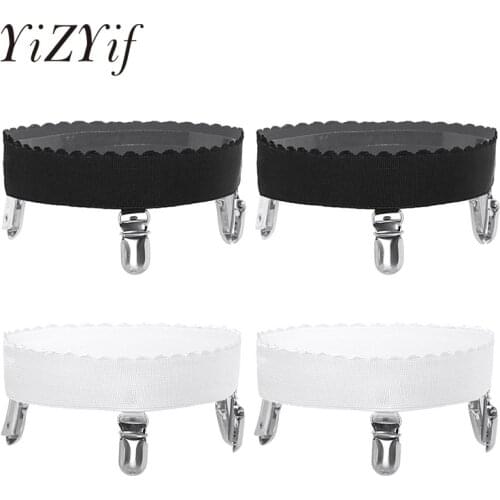 Womens Non-slip Elastic Thigh High Garter Belts Stockings Holder Fastener Suspender with Metal Duck-Mouth Clips Garter Belts