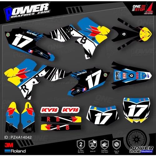 PowerZone Custom Team Graphics Backgrounds Decals 3M Stickers Kit For YAMAHA 14-18 YZ250F 15-18 YZ250FX WRF250 14-17 YZ450F 042
