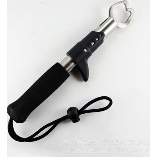 Stainless Steel Fishing Pliers Black Handle Fish Grip Gun Type