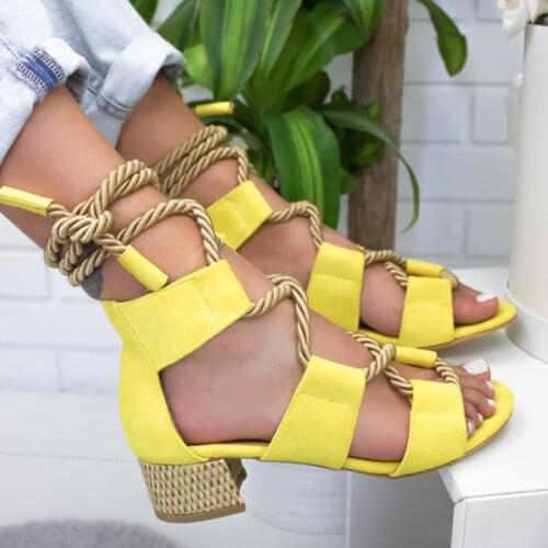 Women New Sandals Women High Heel Peep Toe Lace Up Sandals Shoes Summer Beach Boho Sexy Gladiator Sandals Shoes Nice