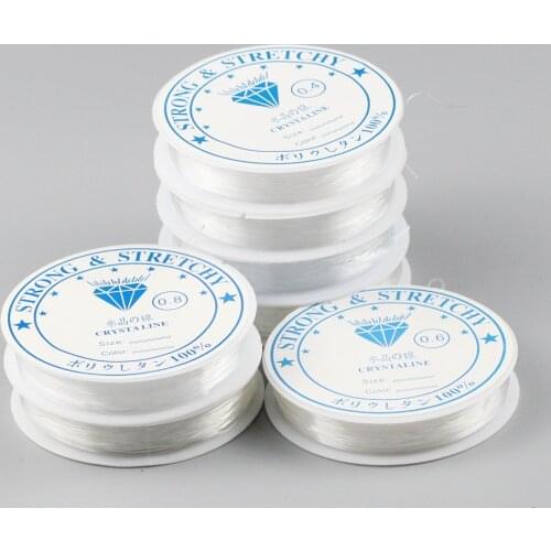 0.4-1.2mm Transparent Crystal Stretch Cord Elastic Line Beading Rope Cord Thread String For DIY Bracelet Jewelry Making findings