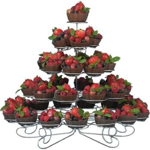 Wedding White Metal Cupcake Stand Boy Girl Kids Birthday Party Decorative Supplies 4 Tier Cupcake Stand Paper Hold 23 Cupcakes