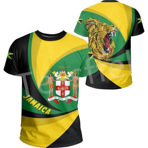 Tessffel Country Flag Jamaica Lion Emblem Summer NewFashion 3DPrint T Men/Women Funny Casual Short Sleeve T-Shirts Streetwear B4