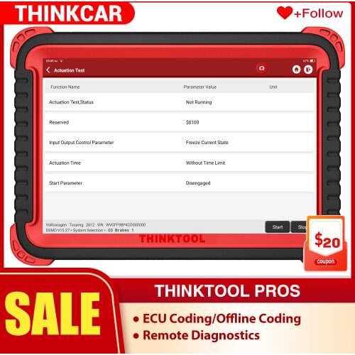 Thinktool pros car tools 10" Bi-Directional obd2 diagnostic tool 28 reset key program ecu coding active test code reader scanner