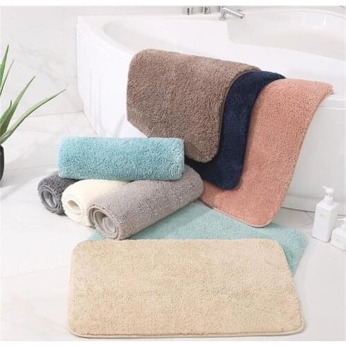 High Quality Bathroom Carpet Absorbent Anti-slip Bath Rug Fleece Memory Soft Bathtub Shower Room Toilet Floor Mat Doormat Decor