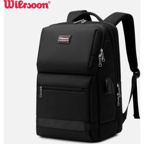 Wiersoon Large Capacity Men Backpacks USB Charging Business School Bag Waterproof Travel Backpacks Mochilas Laptop Backpack Bags