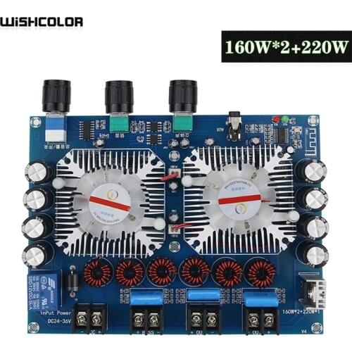 XH-A128 Bluetooth 5.0 Amplifier Board Digital Power Amplifier 2.1 Channel 160W*2+220W TDA7498E*2