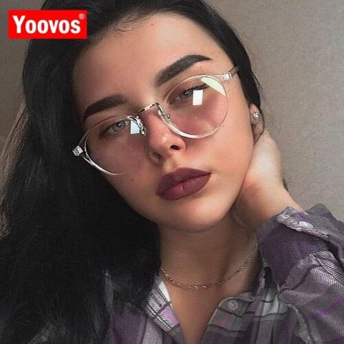 Yoovos 2021 Glasses Frames For Women Round Optical Eyeglasses Frame Clear Glasses Frame Women Vintage Okulary Frames For Men