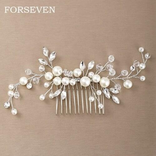 Pearl Hair Comb Women Accessories Bridal Hair Jewlery Wedding Hair Ornament Rhinestone Pearl Comb Headpiece Headband