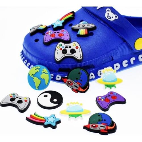 10pcs/lot Shoe Charms Soft Pvc Shoe Accessories Charms Cross Beach Shoe Hole Shoes Buckle JIBZ Gift For Kids