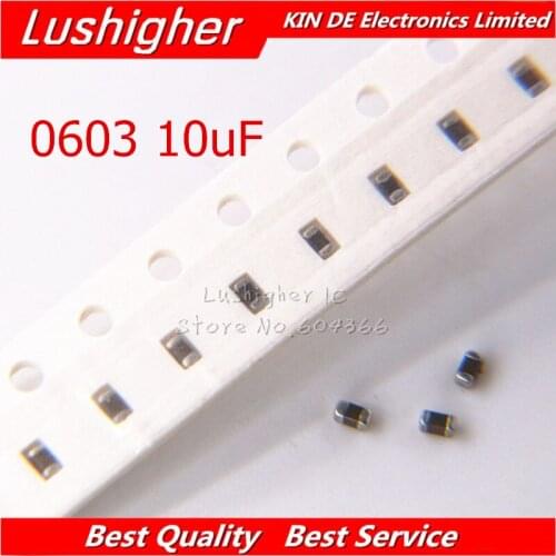 100pcs 0603 10uf 106K X7R 50V 20% 106M SMD Ceramic Capacitor MLCC