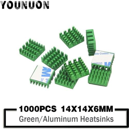 1000Pcs 14x14x6mm Aluminum Heat Sink IC Heatsink Cooling Fin Radiator Transistor For Cooling Pi 2 CPU LED Power Active Component