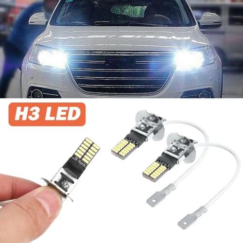 2pcs H3 LED Fog Light Fog Light Headlight Bulbs Car Driving Lamp Kit DRL White High Power Headlight Lamps Bulb DC 12V Car Bulb