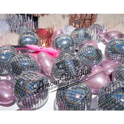 20pcs 22inch 4D Disco Metalic balloons laser Foil balloon Wedding Decor 80s 90s Retro Popular Party Decor Rock and Roll L