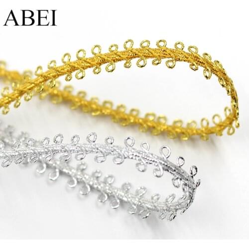 20yards/lot Gold Silver Lace Ribbon for Party Dress Cosplay Clothes Stage Performance Apparel Diy Quality Lace Trims Accessories