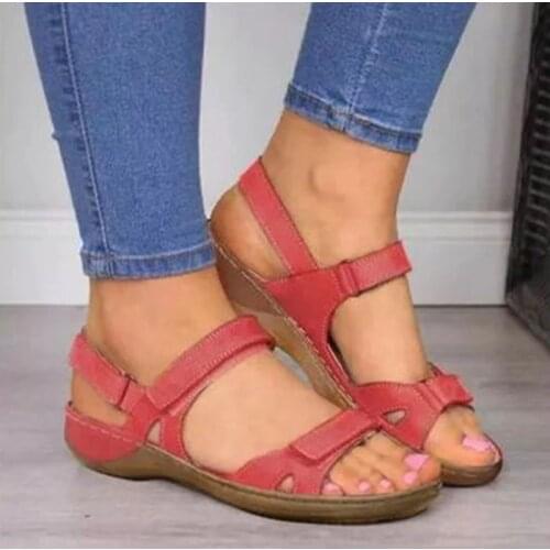 2021 New Women Sandals Soft Three Color Stitching Ladies Sandals Comfortable Flat Sandals Open Toe Beach Shoes Woman Footwear