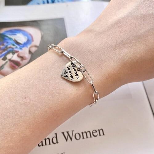 25 Sterling Silver Love Letter Heart Double Layer Bracelet Female Unique Design Thai Silver Retro Light Luxury Jewelry
