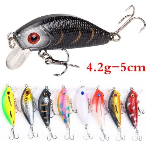 5pcs 4.2g Minnow Topwater Fishing Lures Wobbler Bass Carp Fishing Hard Artificial Fish Lures Freshwater Fishing Lures Tackle