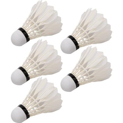 Good Quality 5PCS Durable Feather Badminton Balls Shuttlecocks For Outdoor Indoor Training Badminton Elementary Training