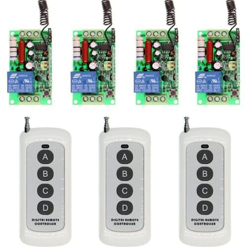 500m AC 220V 110V 1 CH 1CH RF Wireless Remote Control Switch System,4CH Transmitter + Receiver,Momentary / Toggle