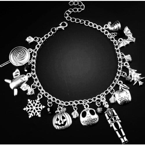 Horror Movie Charm Bracelet Nightmare Before Christmas Bangle Jewelry Chucky Halloween