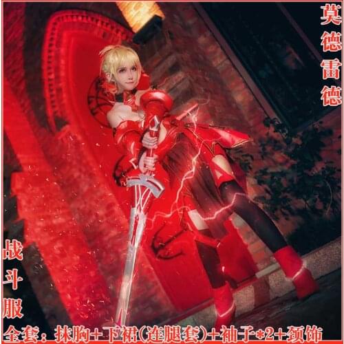 Anime Fate Grand Order Mordred Game Cosplay Costume Tube Top Skirt Daily Women Carnival Party Uniform Brand New