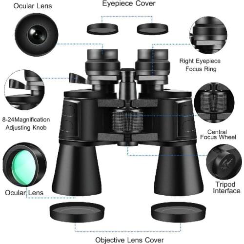 X 100 Zoom Day Night Vision Outdoor Travel Binoculars Hunting Telescope Portable Binocular With Case R20