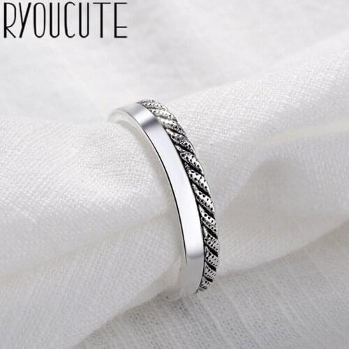 Bohemian New Silver Color Big Retro Open Rings for Women Gift Adjustable Size Antique Ring Wedding Jewelry Wholesale