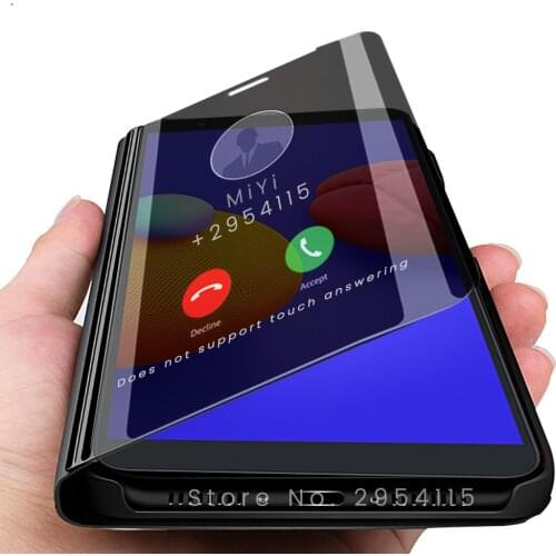 Covers on samsun a 01 core case smart view mirror stand flip case for samsung galaxy a01 core a01core 2020 5.3'' magnetic coque