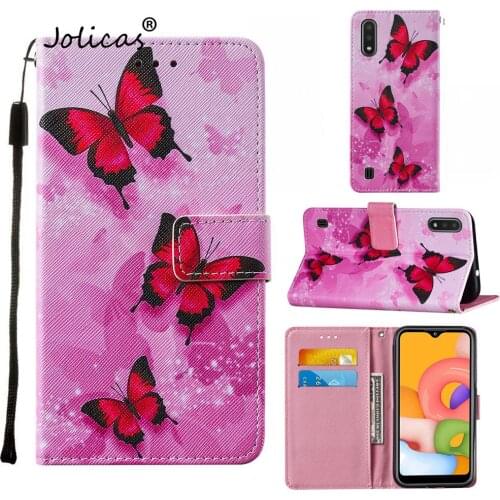Chrysanthemum PU Leather Book Wallet Phone Pouch For case Samsung A01 Capinha Half Wrapped Cases Samsung Galaxy capinha M11 A11