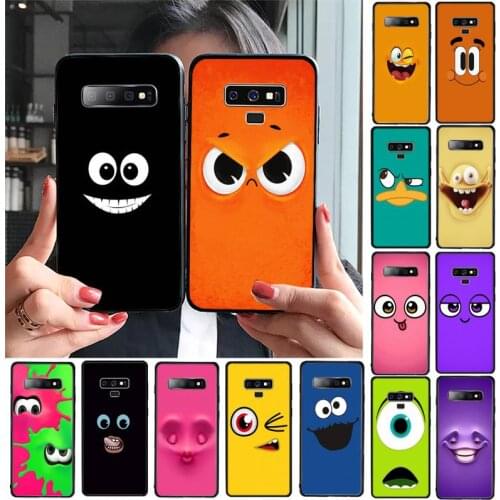 YNDFCNB funny face cartoon Soft black Phone Case For Samsung Galaxy A30 A20 S20 A50S A30S A71 A10 A10S A7 A8 A6 plus Cases