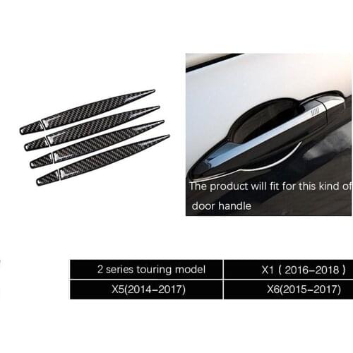 For BMW X5 F15 X6 F16 X1 F48 2 series Touring True Carbon Fiber Door Handle Sticker Car Styling Decoration Accessories