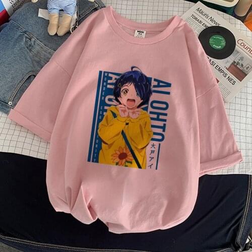 Kawaii Ohto Ai Janpanese Anime Wonder Egg Priority T-shirts Women Cute Graphic Tee Tops Summer Woman Ropa Mujer Plus Size TShirt