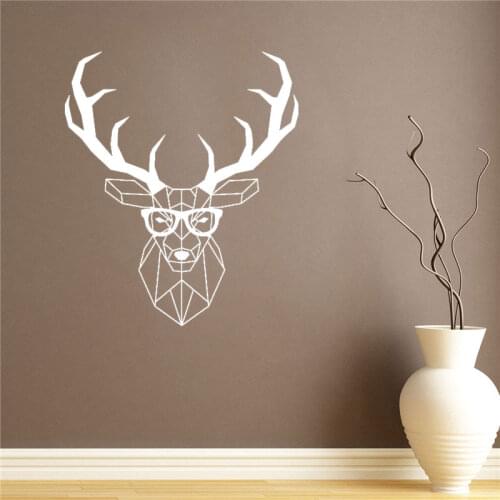 Geometric Animal Deer Art Vinyl Wall Decal Wall Stickers Geometric Animal Decals For Living Room Home Decor Mural CX292