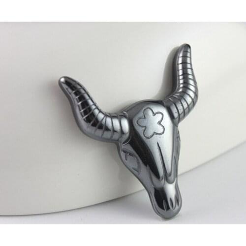 Hot sale fashion hematite bull head pendant accessories diy accessories HP1006