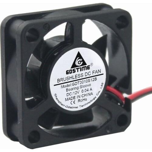 10 Pieces Gdstime DC 12V 3010 30x30x10mm 7 Blades Small Cooling Fan 30mm x 10mm 2P2.0 3cm Cooler