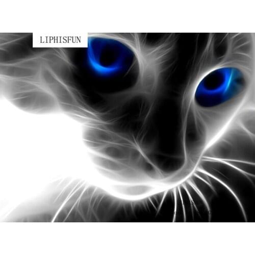 Square Diy Diamond Drawing Animal Diamond Painting Cross Stitch Resin Square Diamond Decorative Full Diamond Embroidery Cat