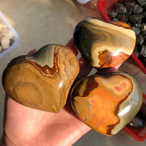 Natural Ocean Jasper Heart Shaped Gemstones crystal Stones Healing Decoration Lucky