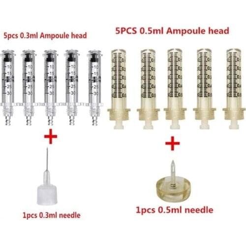 0.5ml/0.3ml Disposable Syringe Ampoule Head Needles Independent Sterile Package No Needle Lip Filler Syringes For Hyaluron Pen