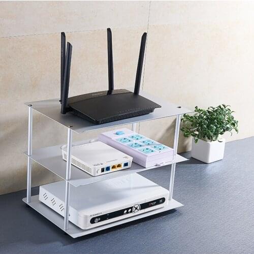 Wholesale Wifi Router Storage Boxes Shelf Bracket TV Set Top Storage Box Computer Socket Outlet Boxes Support Rack Shelf Bracket