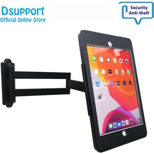 Fit for ipad 10.2 inch wall mount metal case anti-theft design display bracket tablet pc lock holder support full motion