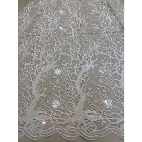 Romantic SYJ-112928 french lace embroidered tulle lace with beads 5yard/lot
