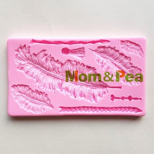 Mom&Pea MPA1784 Feather Shaped Silicone Mold Cake Decoration Fondant Cake 3D Mold Food Grade