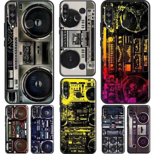 80s Retro Boombox Cassette Player Silicone Case For Huawei P30 P40 P20 Lite Mate 10 20 Pro P Smart 2019 Z 2021 Phone Cover