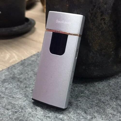 Smokooo USB Lighter Touch Induction Ultra-Thin Mini Charging Lighter Windproof Creative Rechargeable Electronic Metal