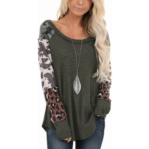 Spring Autumn Women Long Sleeve T Shirt New Fashion Casual Patchwork T-Shirt Tops Round Neck Pullover Tees