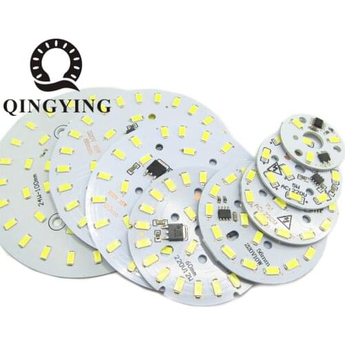 10pcs 3w 5w 7w 10w 12w 15w 18w 24w ac 220v led pcb SMD5730 integrated ic driver White/ Warm White Light Source For LED Bulb